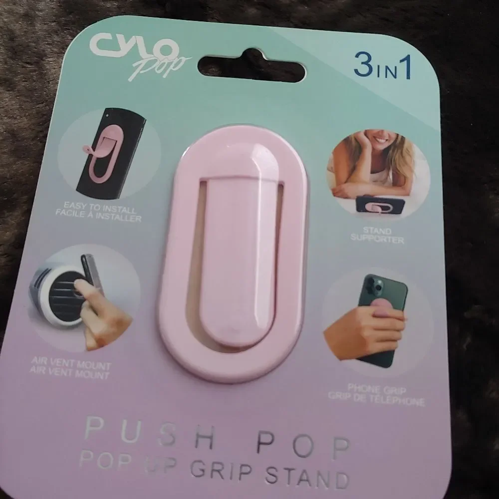 Cylo Push-POP 3-in-1 Phone Grip for Cell Phone Pink